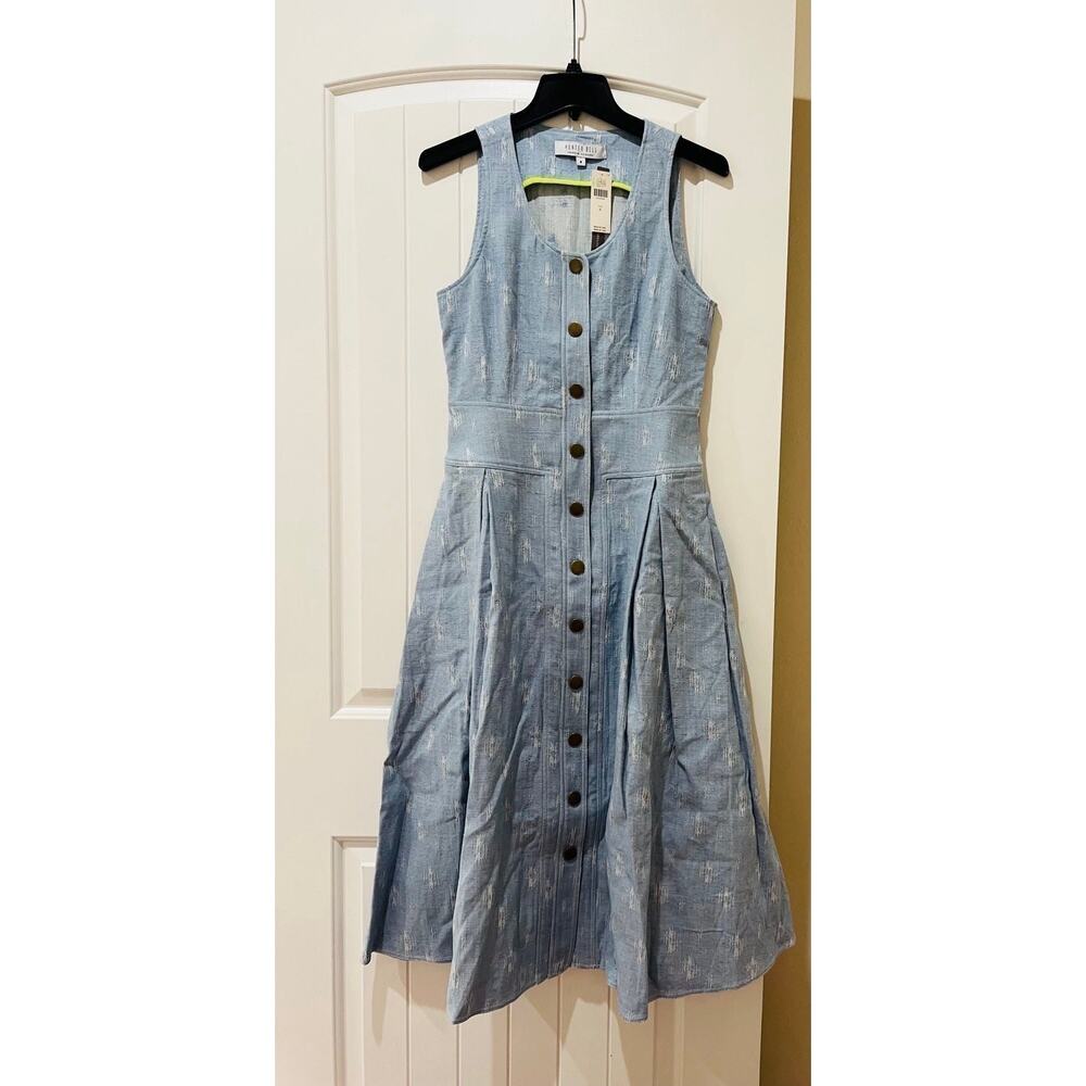 NWT❤️HUNTER BELL BUTTON-FRONT PLEATED A-LINE DRESS sz6 - Picture 6 of 11